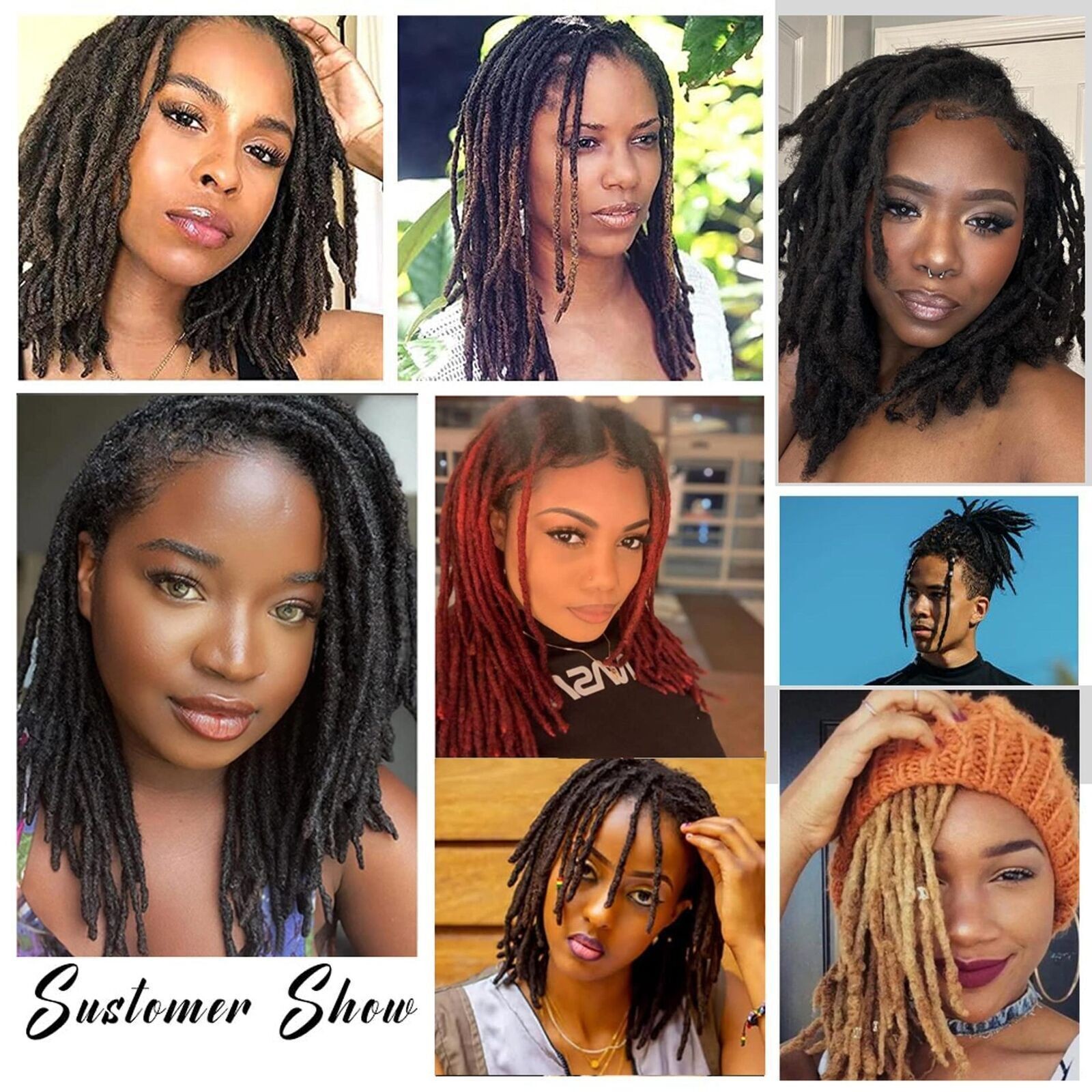 100% Real Human Hair Dreadlocks Extensions Crochet Braiding Hair Dreads Locs