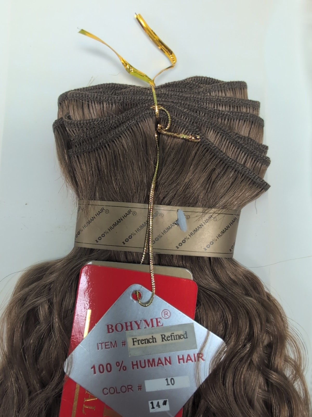 Bohyme Gold 100% Remi Human Hair French Refined Curl Color # 10 14″ Wedt
