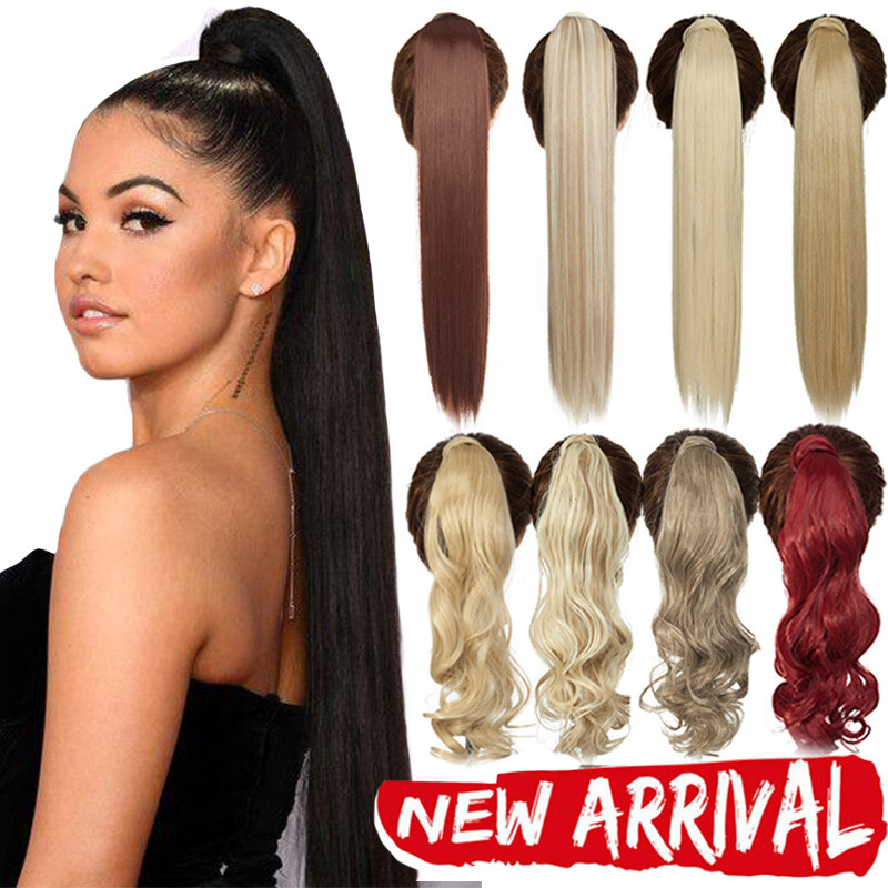 Ponytail Clip In As Human Pony Tail Hair Extension Real Long Thick Curly Wavy