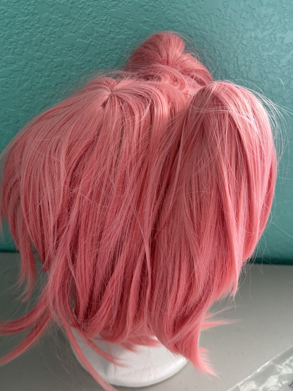 Pink Cosplay Wig with 2 Clips Ponytails for Girls and Women Short By Anangel