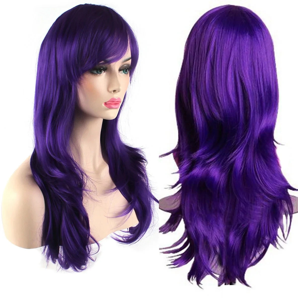 70cm Long Curly Fashion Cosplay Costume Party Hair Anime Wigs Full Hair Wavy Wig