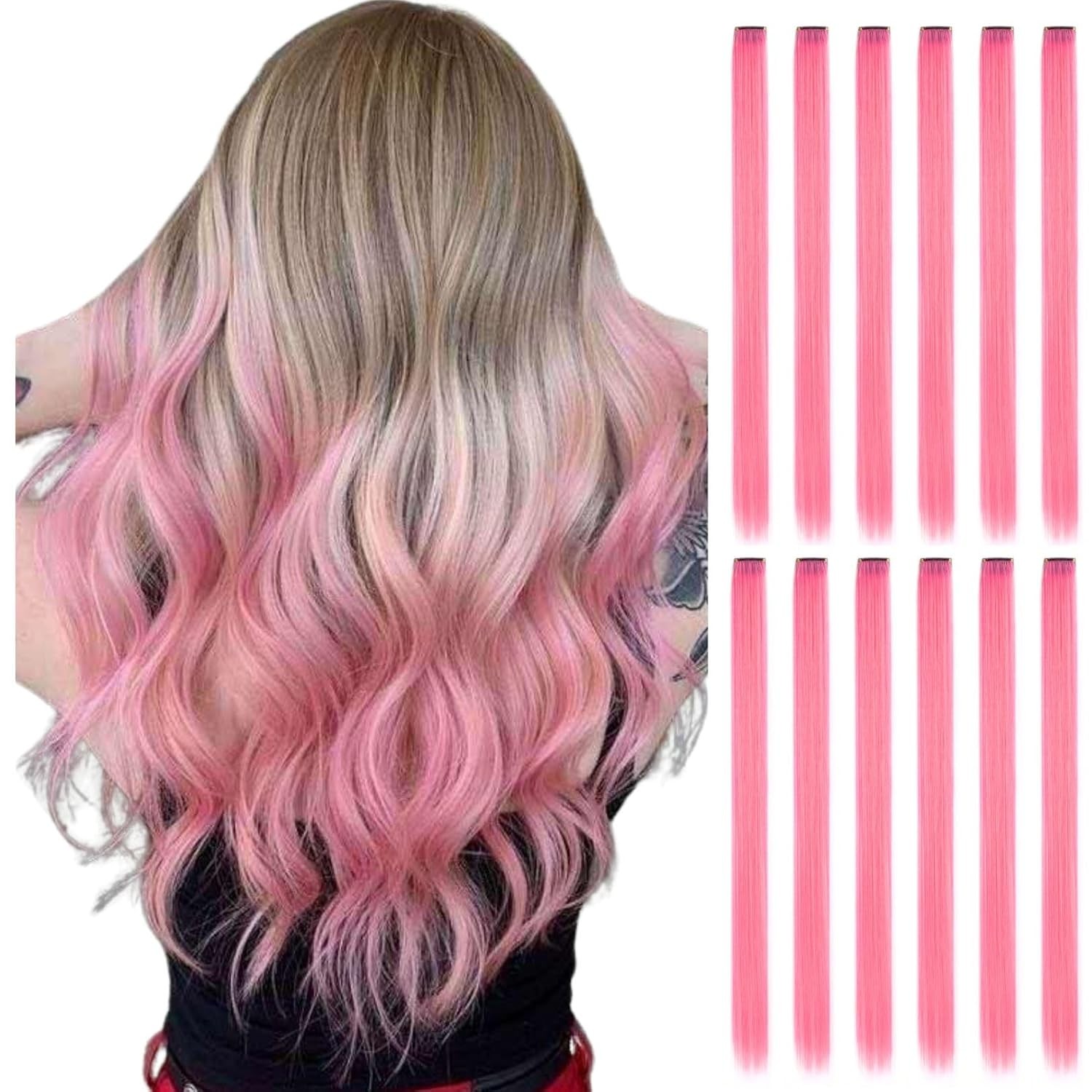 Clip in Hair Extensions for Kids Girls Women 22 inch Straight 12 Piece