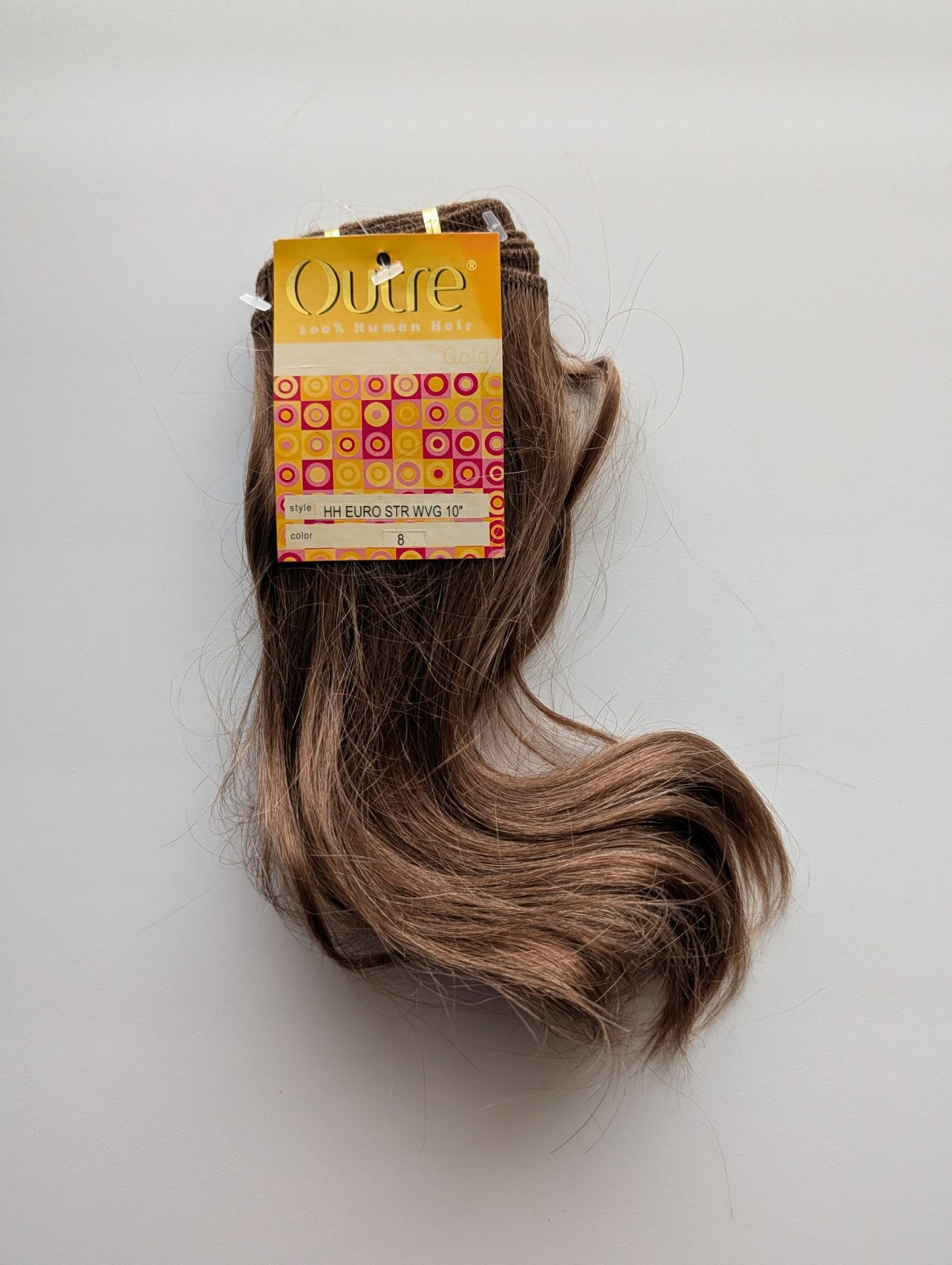 Outre Gold Hair Extensions Wig HH EURO STR WVG 10″ Color 8 NWT *STATIC*