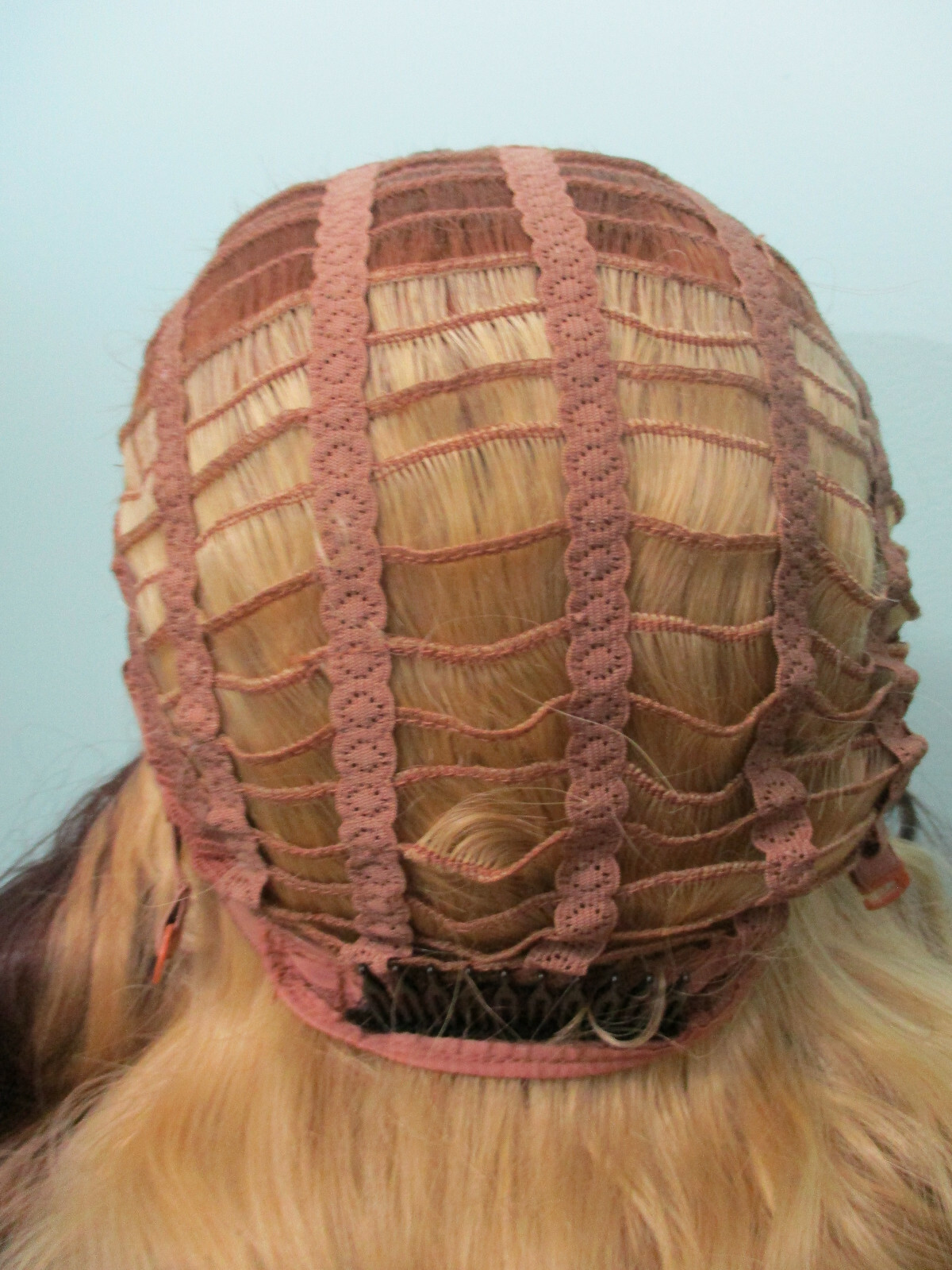 20″ curly blonde / brunette triple color lace front hand tied wig – Jasmine
