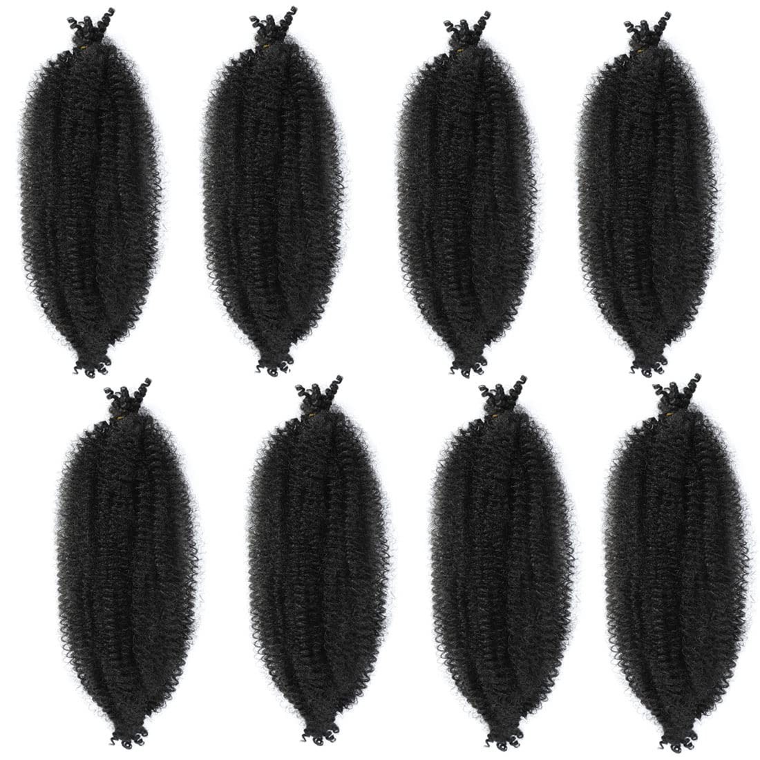 14 Inch Pre-Separated Springy Afro Twist Hair 8 Packs Black Pre-Fluffy Natura…