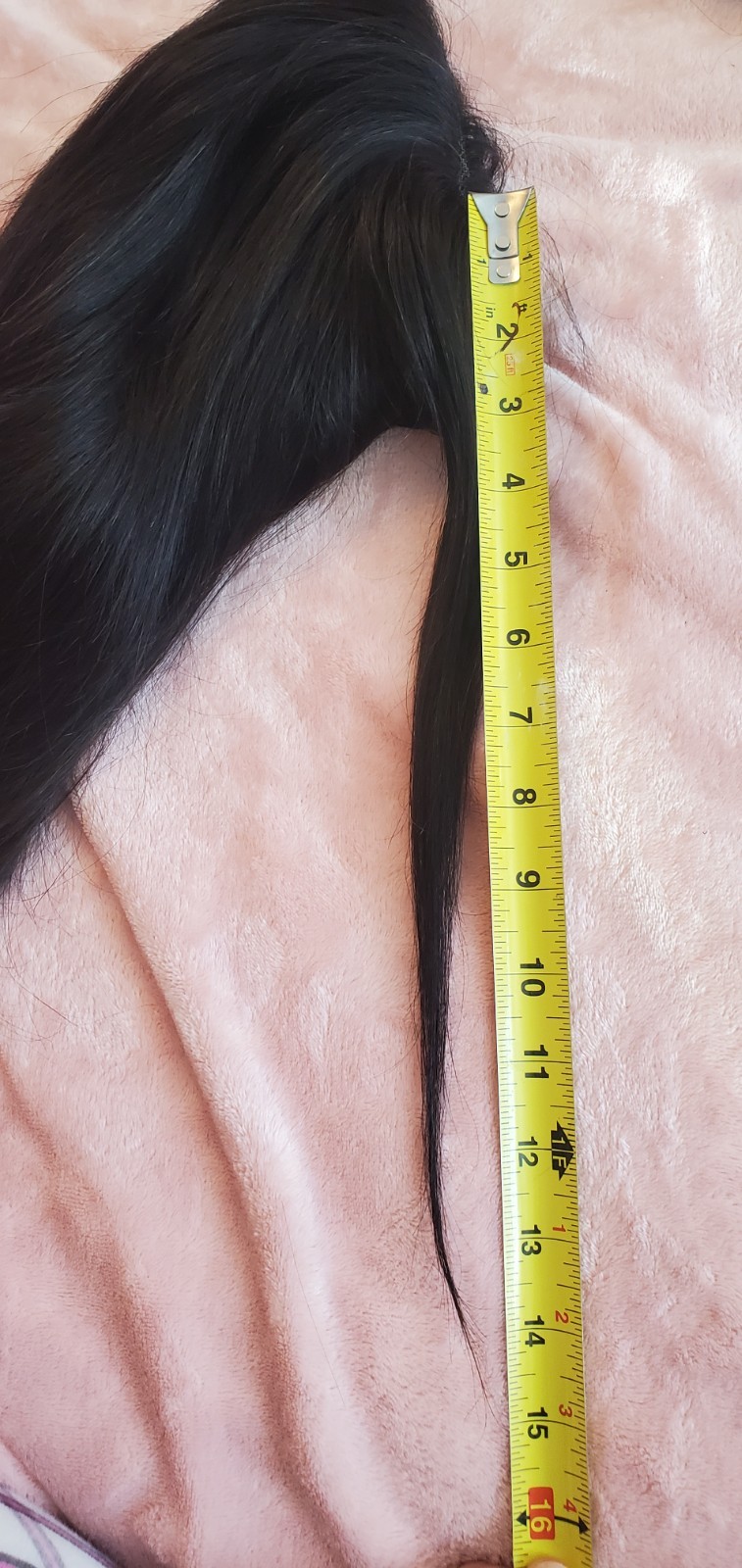 Human Hair Lace Part Wig 14” soft black / darkest brown Adjustable Straps