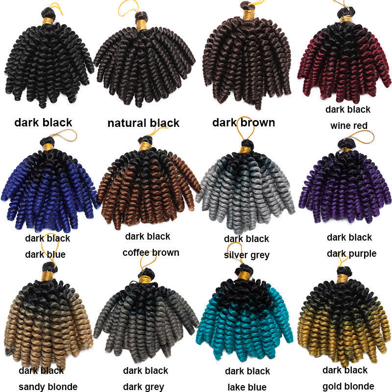 Real Thick Spring Twist Braiding Hair Extensions Bounce Curly 6″ Crochet Braid