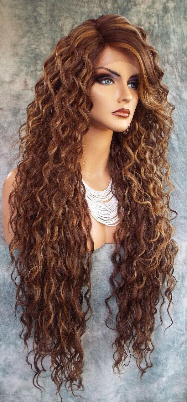 36″ X-LONG LACE FRONT DEEP C-PART HIGH HEAT SAFE WIG COLOR FS8.27.613 SEXY 233