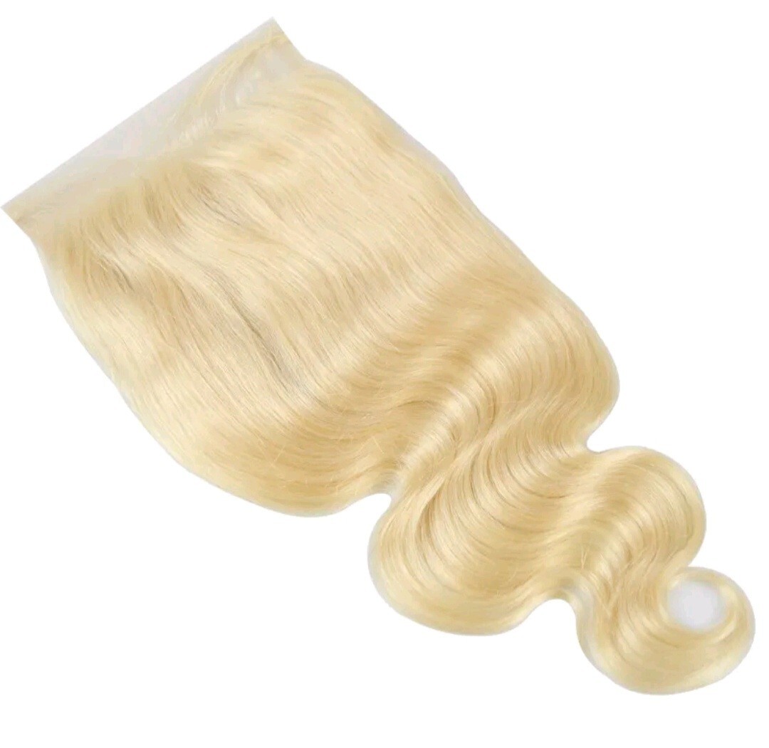 PERUVIAN PURE BLONDE 613# LACE CLOSURE 4X4/5X5/6X6/7X7/13X4/13X6 STRAIGHT/B WAVE