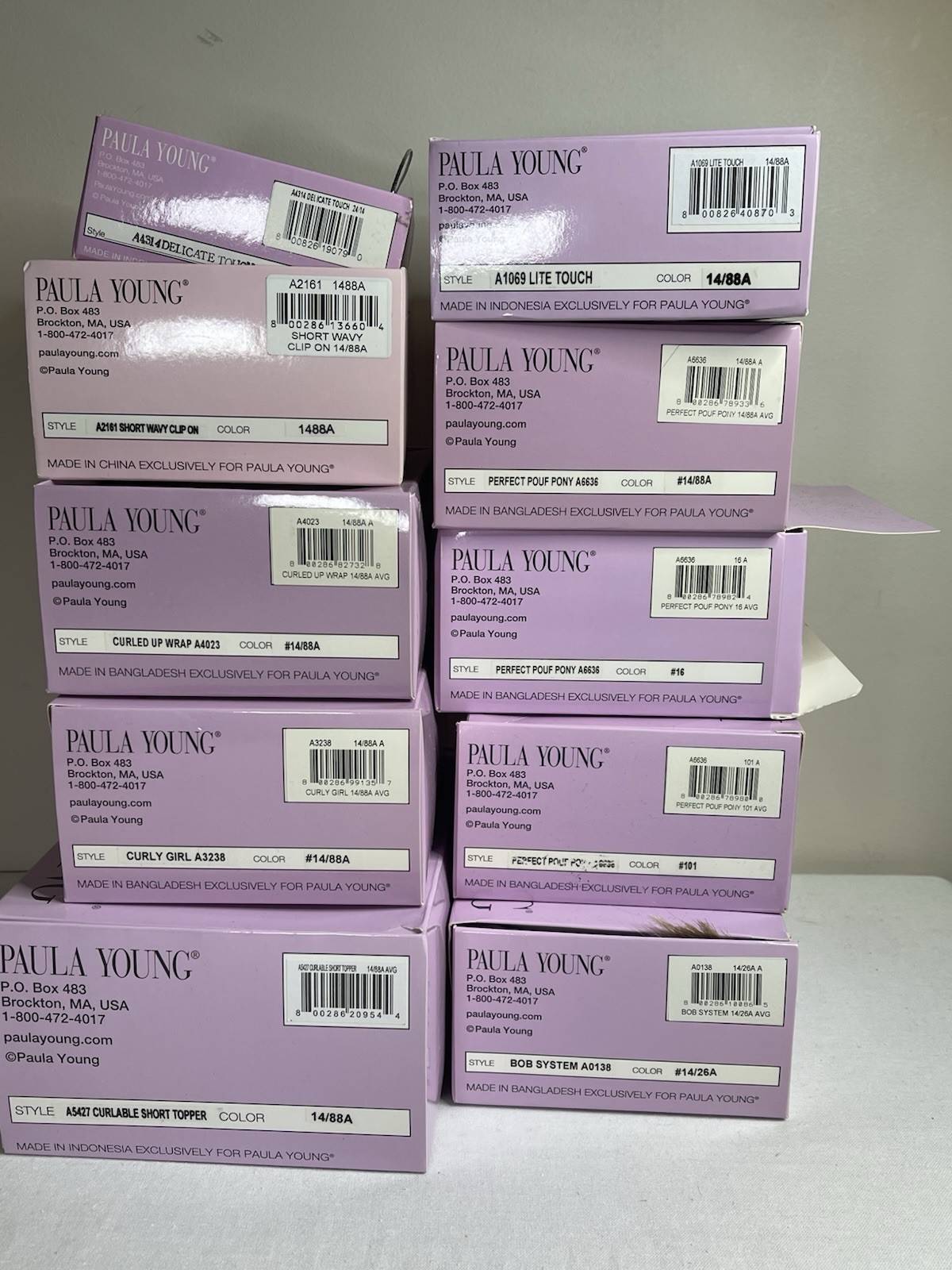 The “PAULA YOUNG” Beautiful Hair Wig Toppers LOT OF 10 Multiple Colors & Styles!