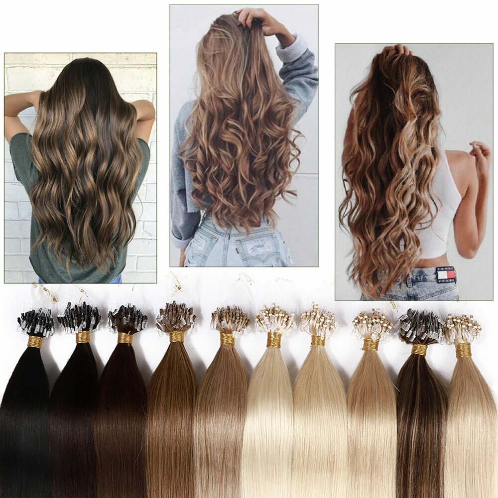 1G/S Micro Beads Link Micro Loop Ring Tip 100% Real Remy Human Hair Extensions