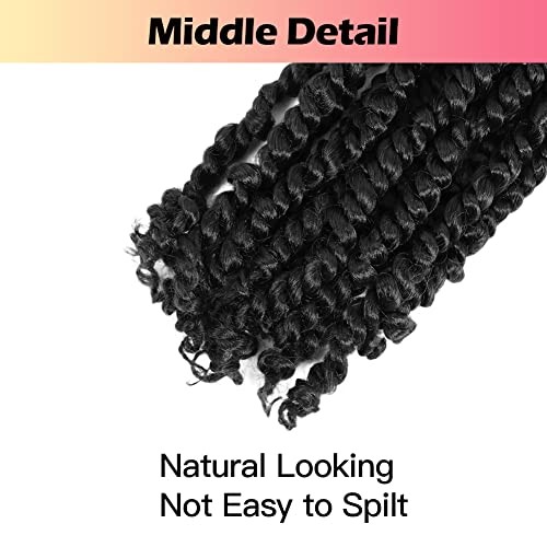 6 Inch Passion Twist Hair Pre-twisted 8 6 Inch (Pack of 8) 1B/Natural Black