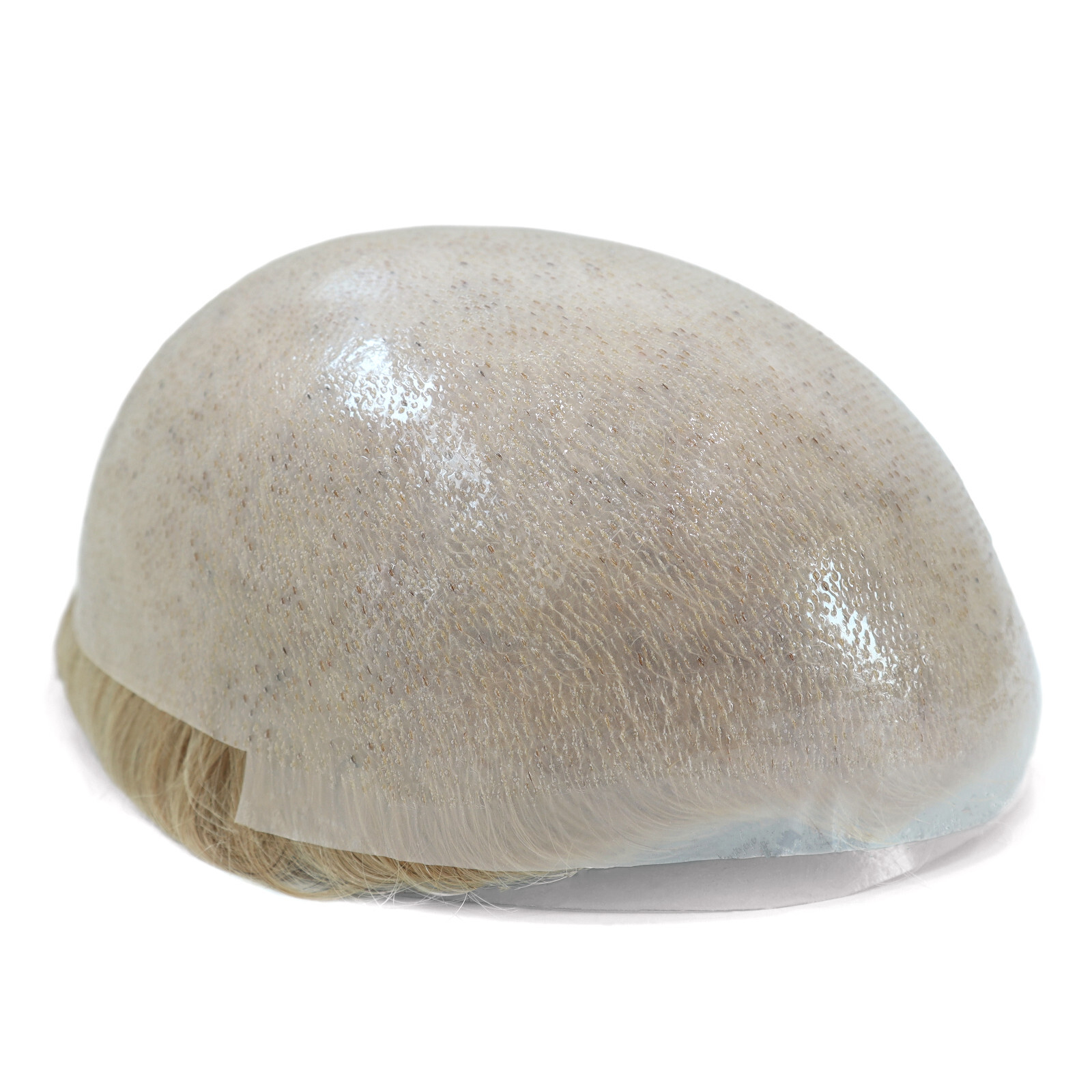 Natural Mens Toupee 0.08mm Thin Skin Human Hair Replacement System Hairpiece#22R