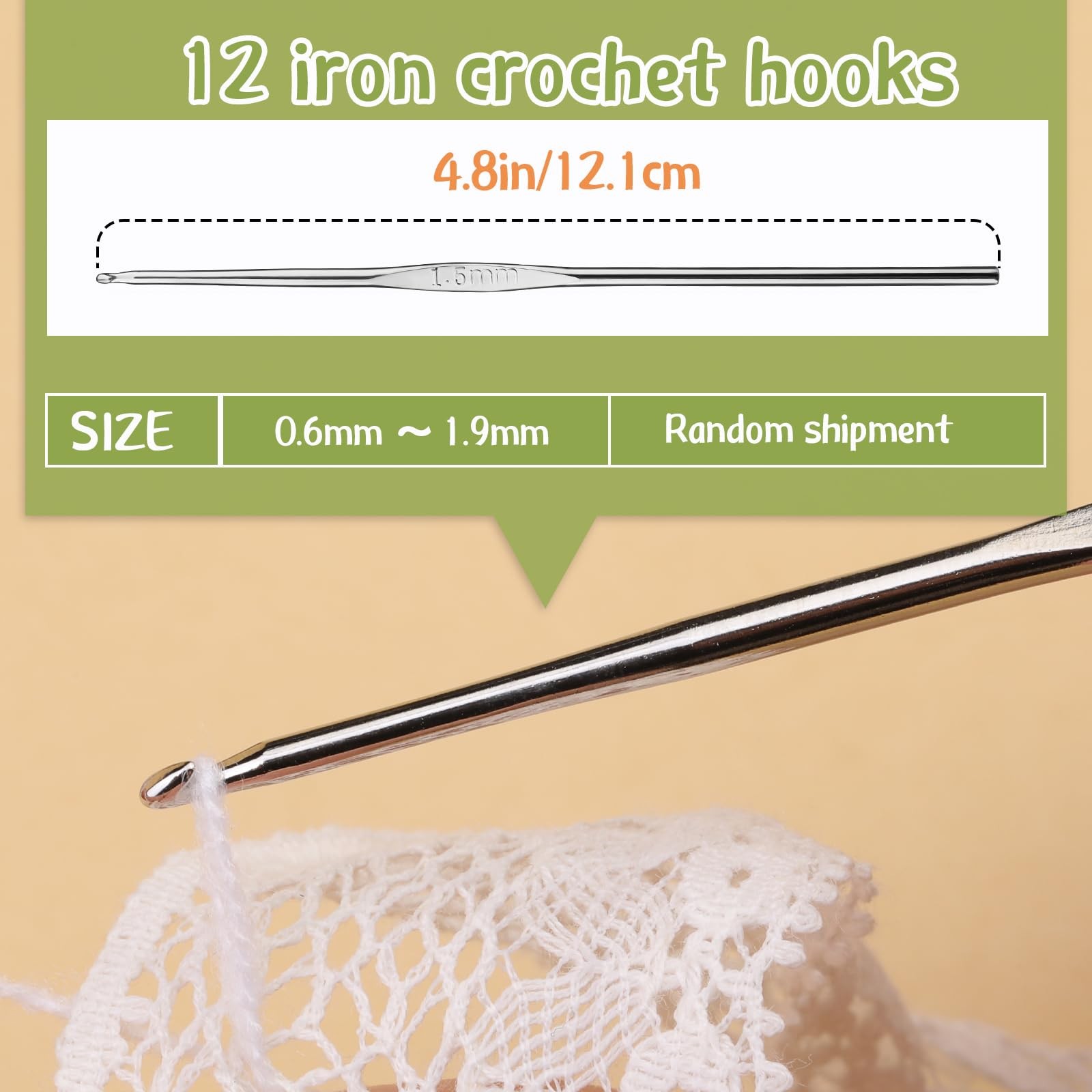 IMZAY 54 Pcs Crochet Hooks Set, 0.6mm-6.5mm Pink