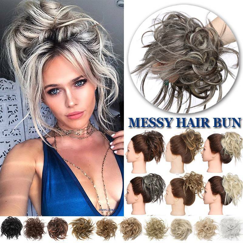 Large Thick Messy Bun Ponytail Scrunchie Hair Piece Extensions Real as Human USA