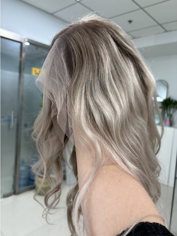 16Inch Blonde Ombre 100% Remy Human Hair 13×4 Lace Front Wig