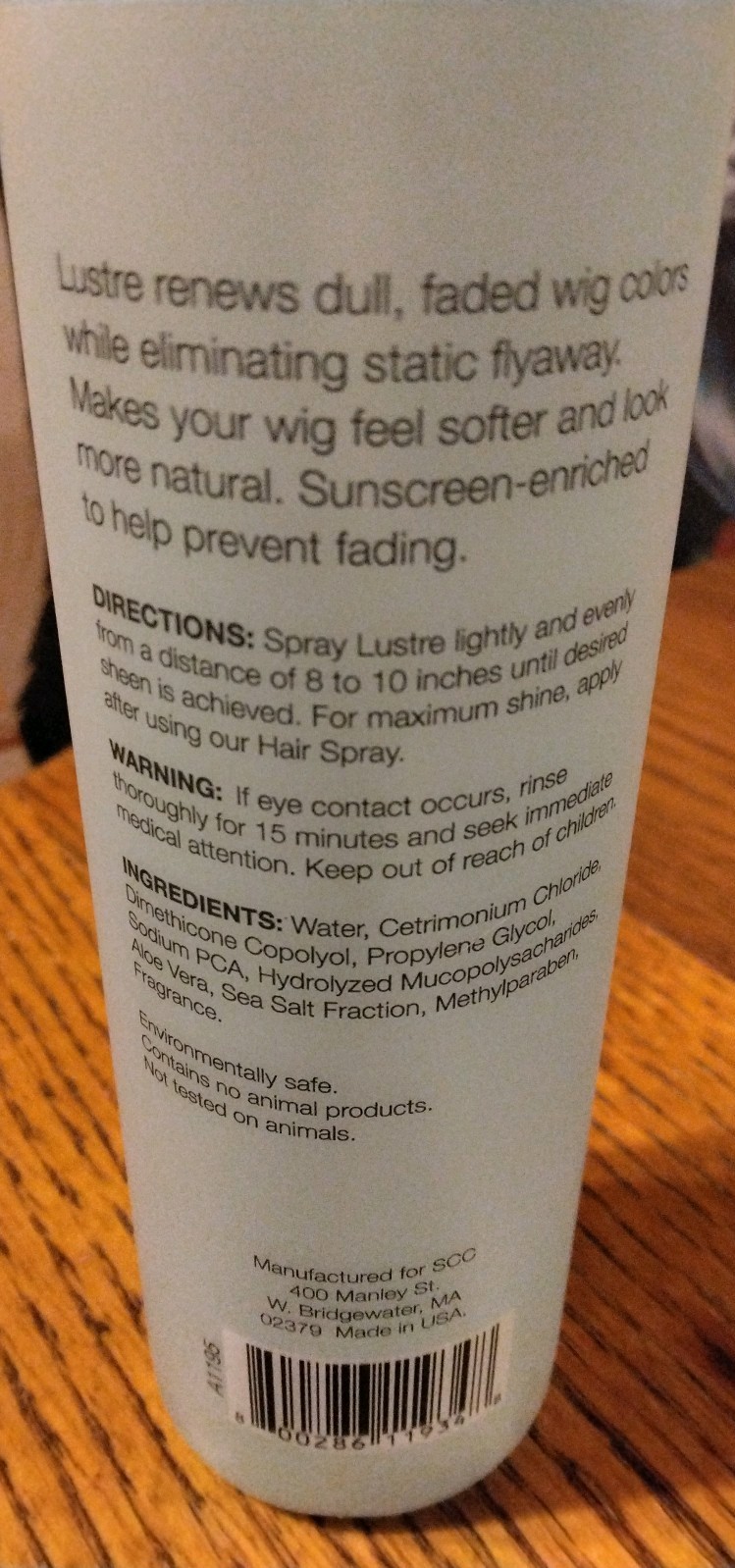 Paula Young Wig Lustre Pump Spray-8 Oz.-New.