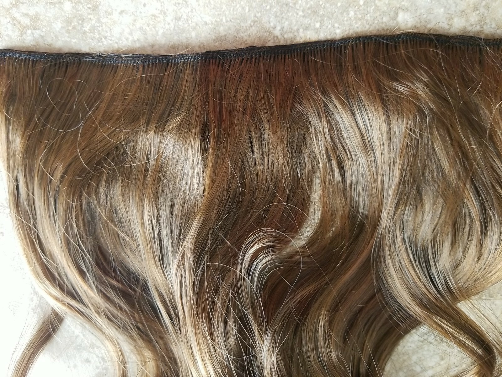 Brown mix color One Piece Hair Extension 3/4 Full Head Clip (Synthetic)