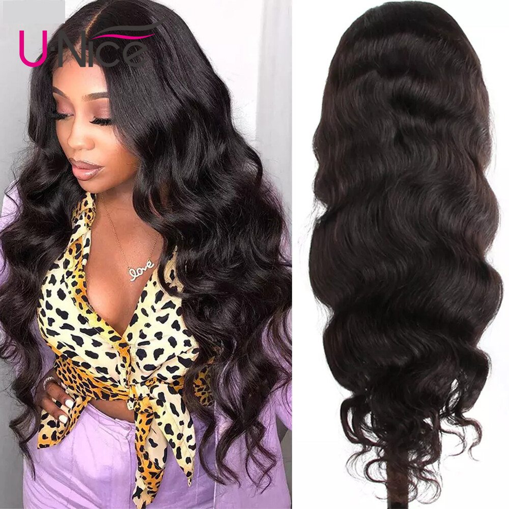 UNice Cambodian Glueless Wear and Go Wig Body Wave Lace Front Human Hair Wig 12A