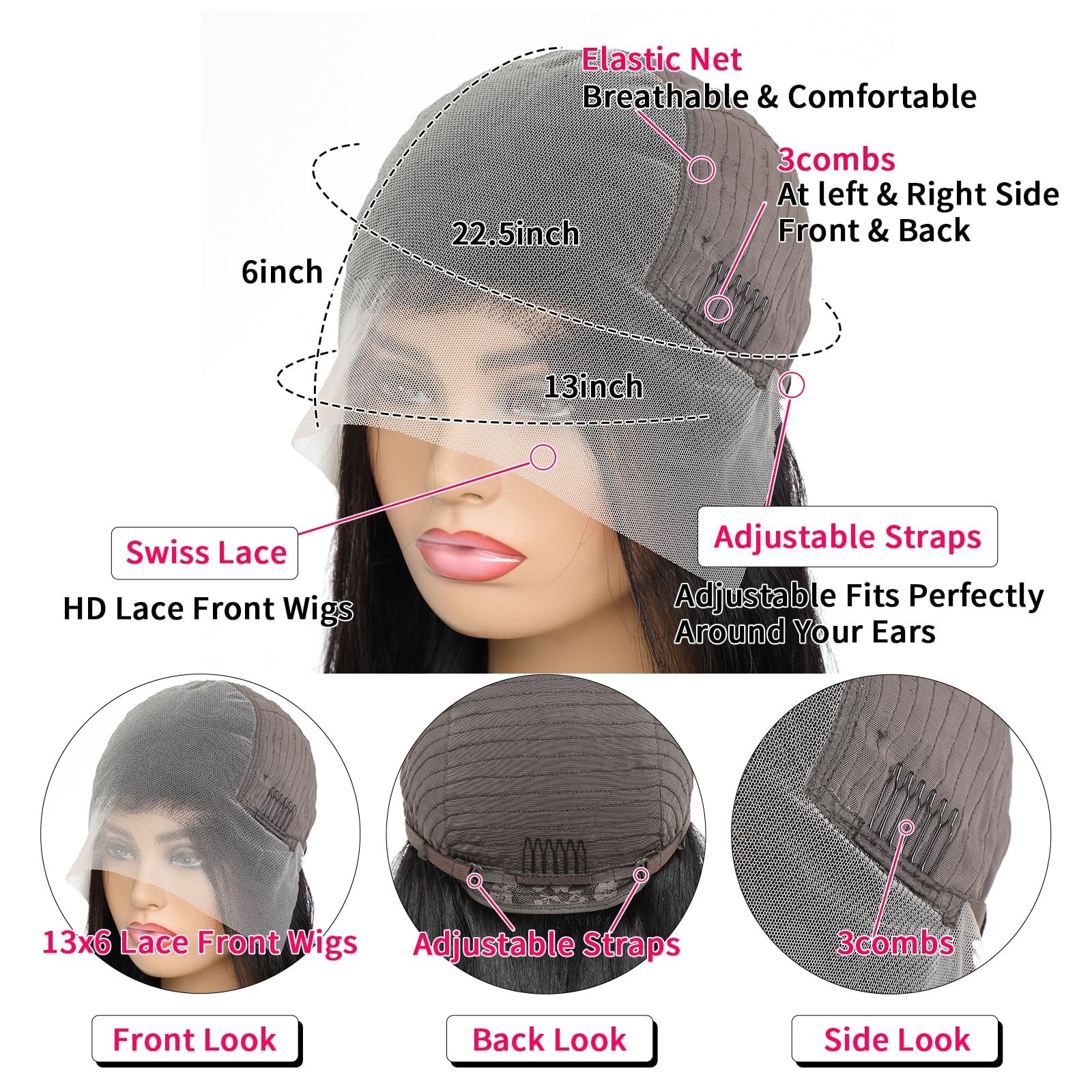 30″ 13×6 Water Wave Lace Front Wig – HD Transparent, Glueless, Pre-Plucked, Deep