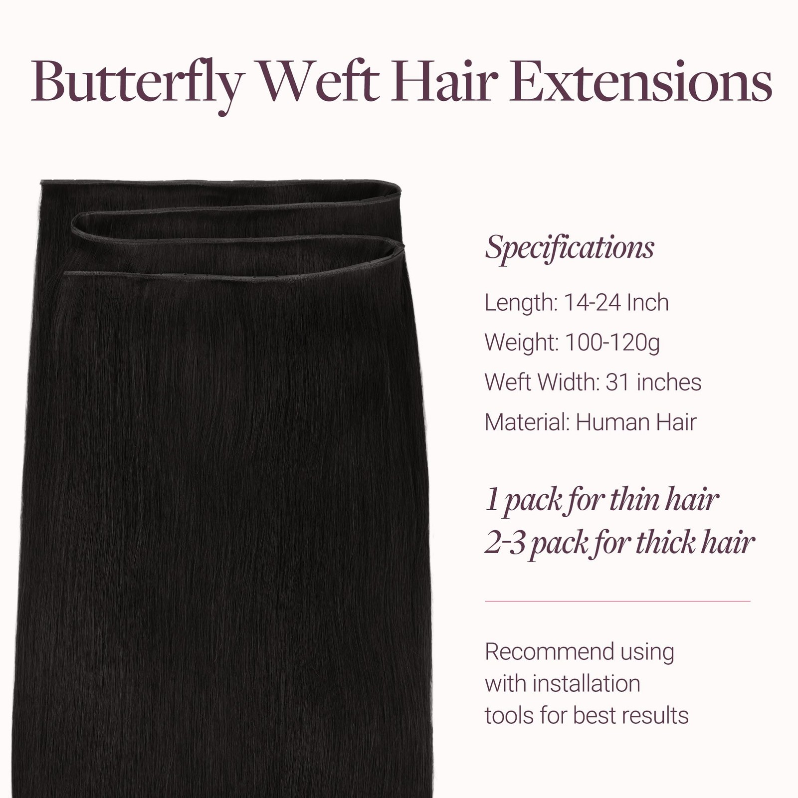 Goo Goo Butterfly Weft Hair Extensions Human Hair Invisible Double Genius Weft