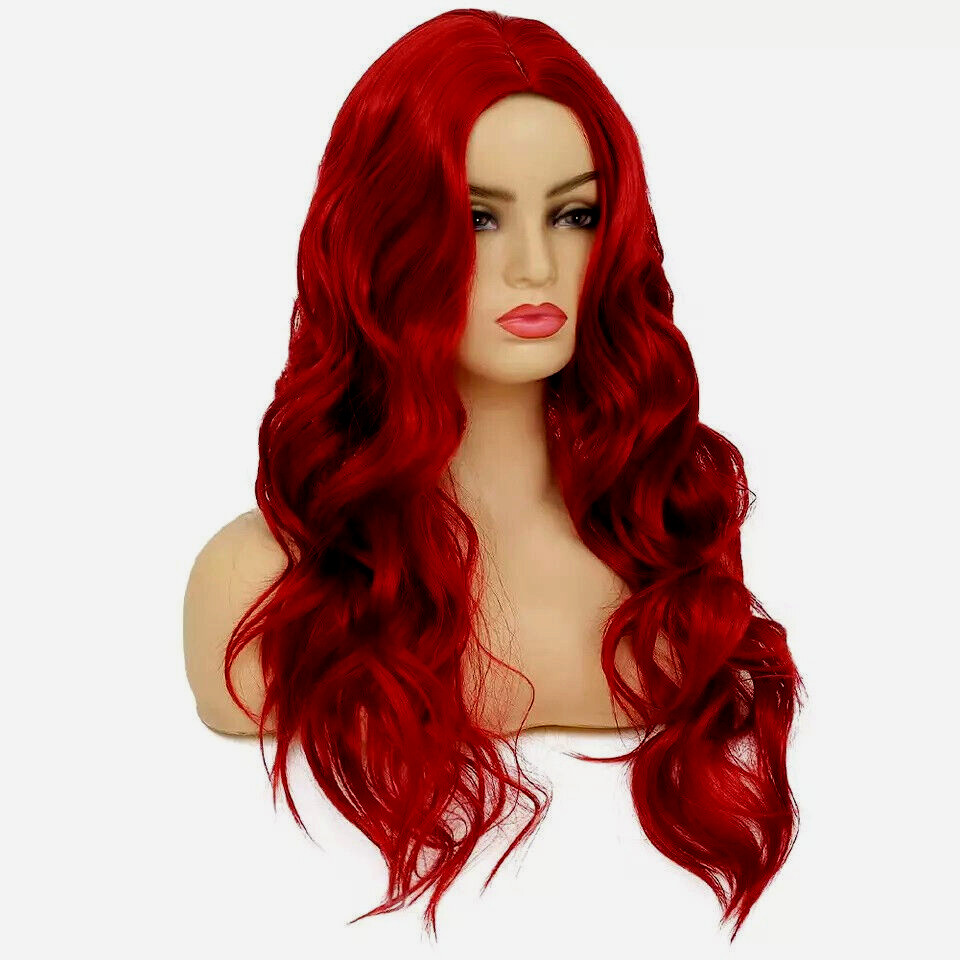Earin 22″ Long Red Wavy Wig Center Part party girl cosplay celebrity actress
