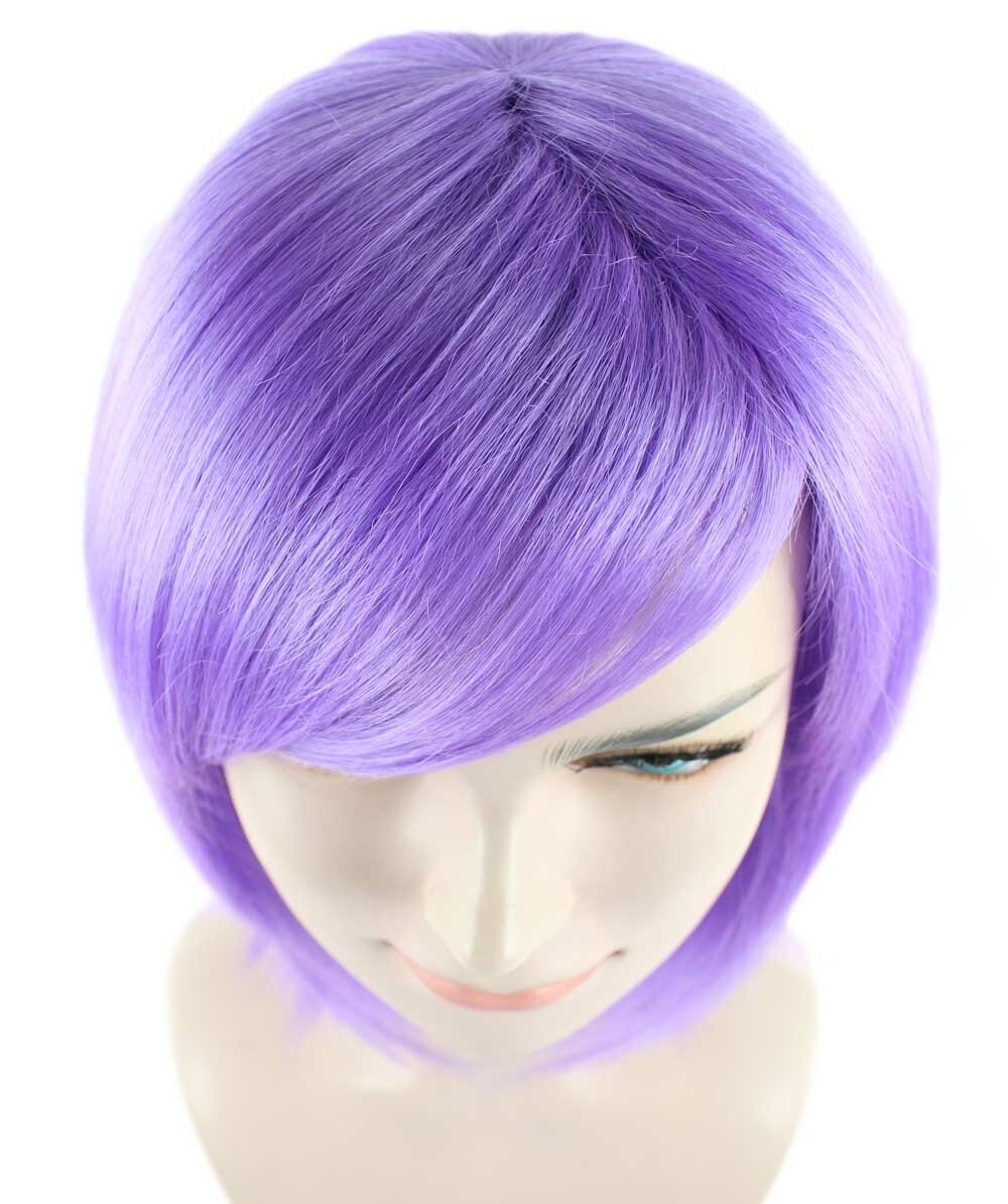 Shoulder Length Bob with Side Bangs Party Wig ,Premium Breathable Capless Cap.