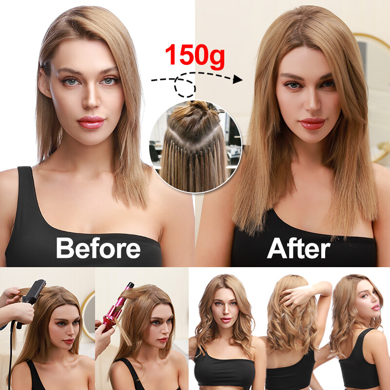 200S Nail U Tip Glue Keration Fusion Russian Remy Human Hair Extensions THICK