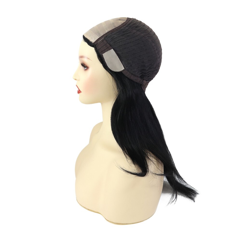 Women Wigs Chinese Remy Human Hair Silk Top Quality Wigs Medium Black Hair Wig#1