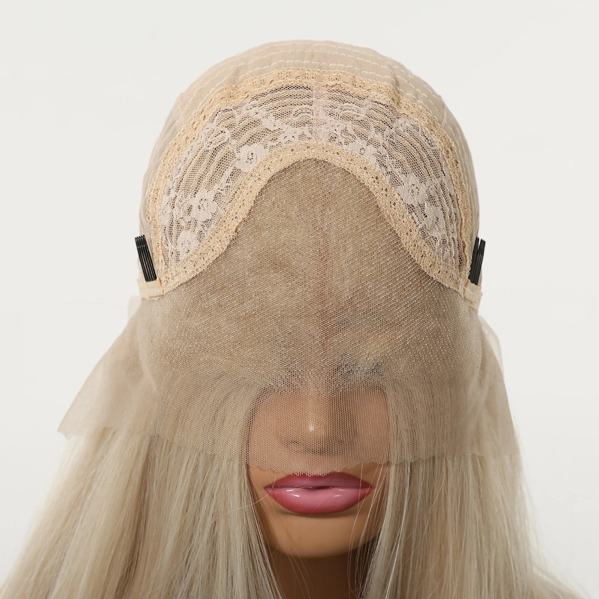 Synthetic Hair Heat Resistant Highlight Blonde Lace Front Wig Long Straight
