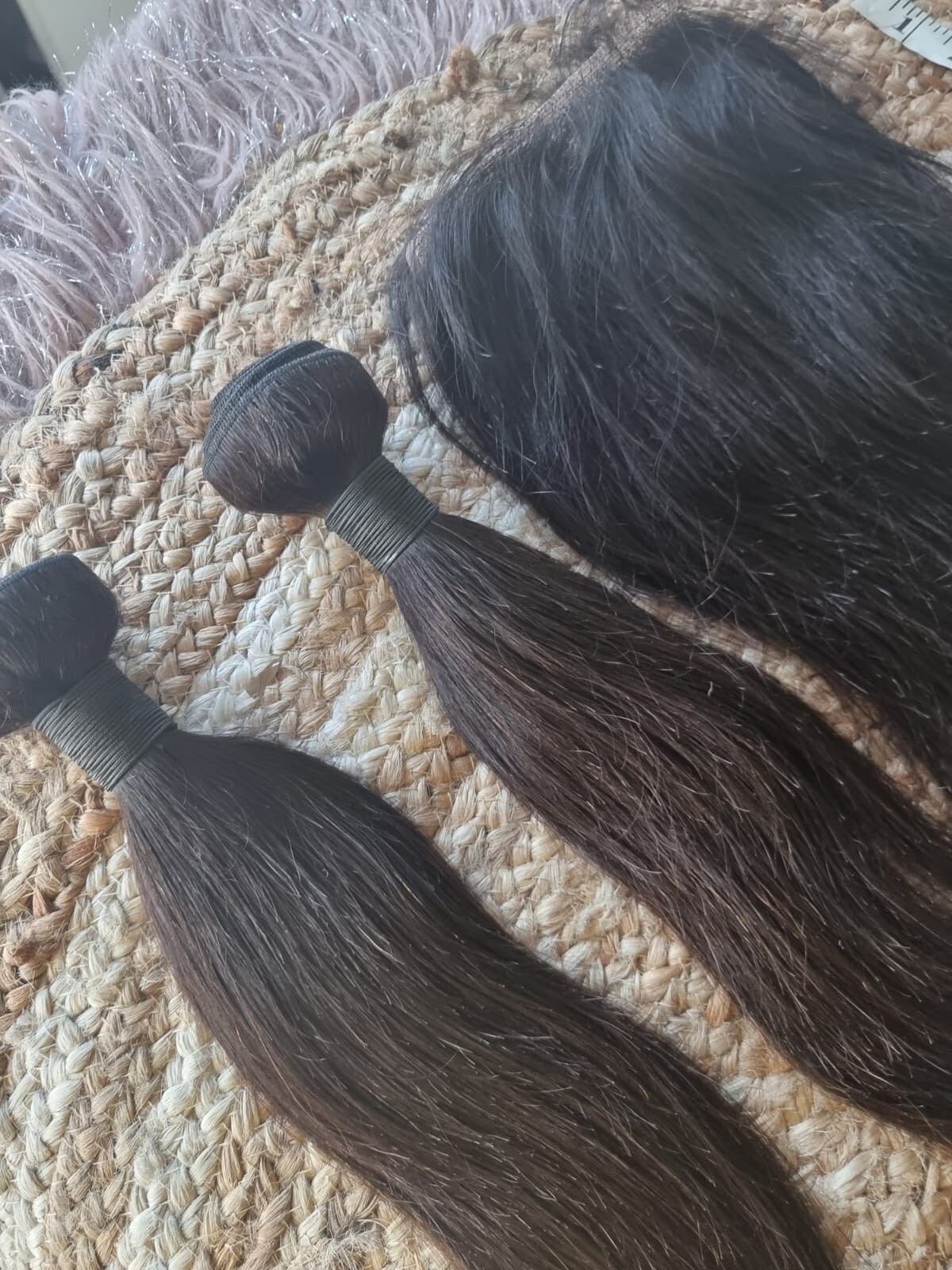 12A STRAIGHT BRAZILIAN VIRGIN HUMAN HAIR 14+14&14INCH 6X6 CLOSURE 260g COLOR 1B#