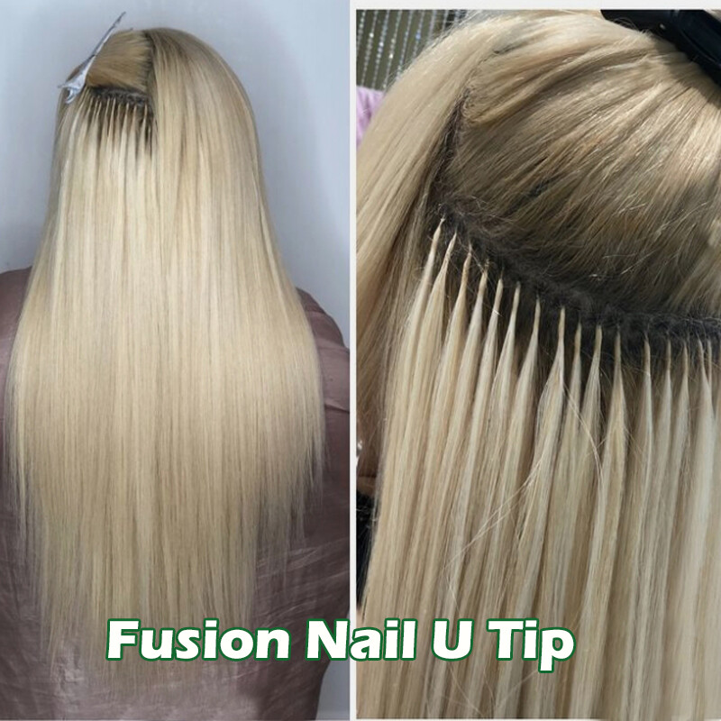 22″ 24″ 1G/S U Nail Tip Human Remy Hair Extensions Full Head Pre Bonded Keratin