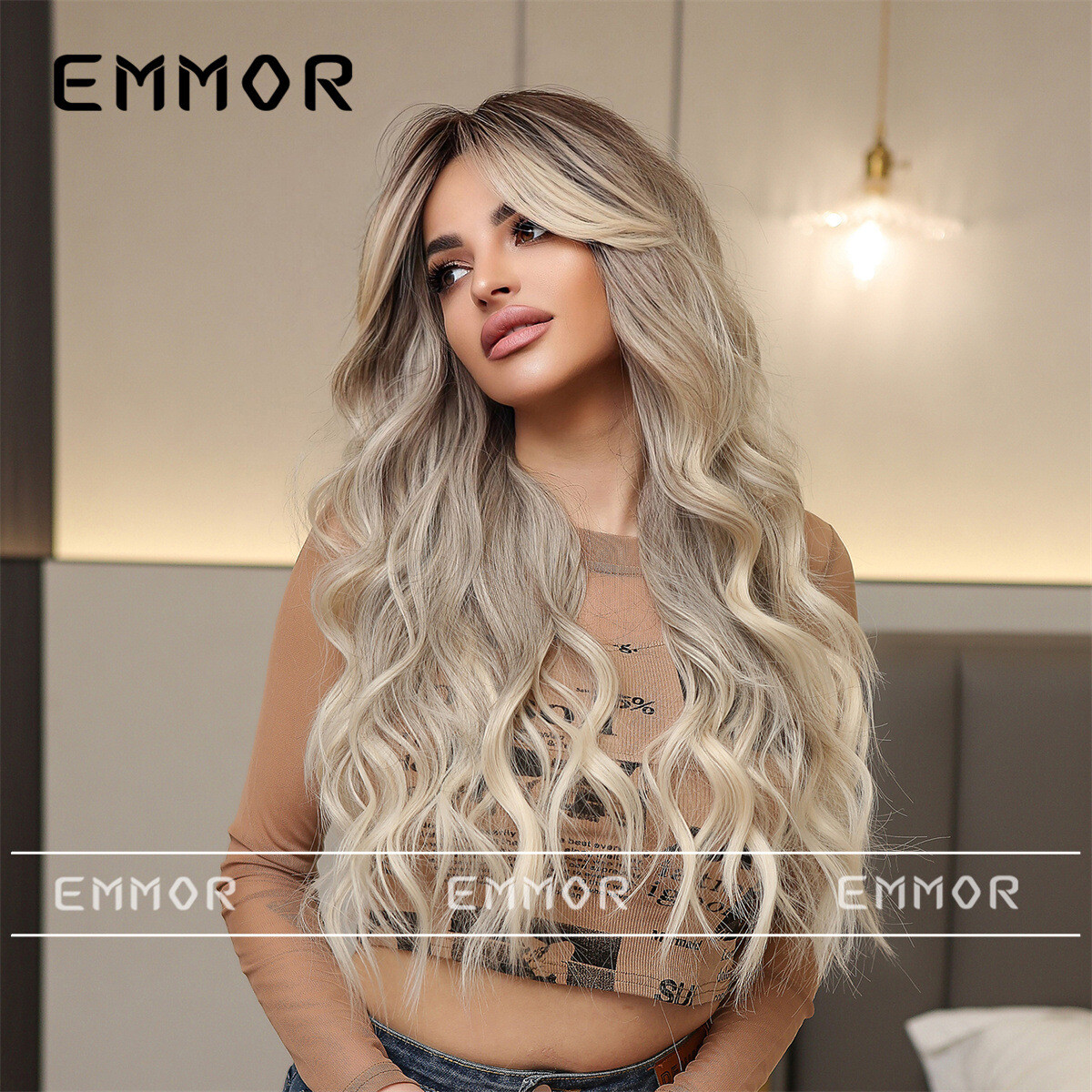 63CM Great Quality Synthetic Long Wavy Curly Sexy Wig Party / Everyday Wear AD