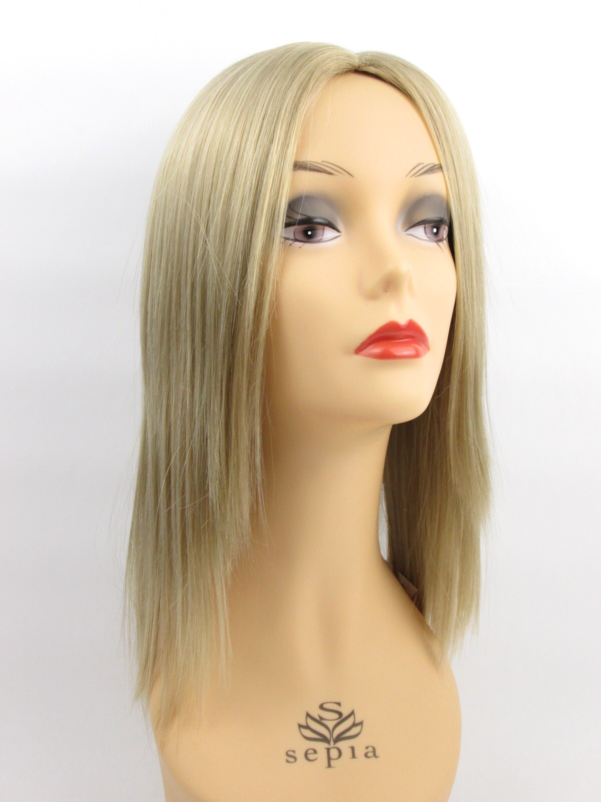 WOMEN LONG SHOULDER-LENGTH STRAIGHT HAIR LAYERED WIG W/ NO BANGS SKIN TOP FAITH