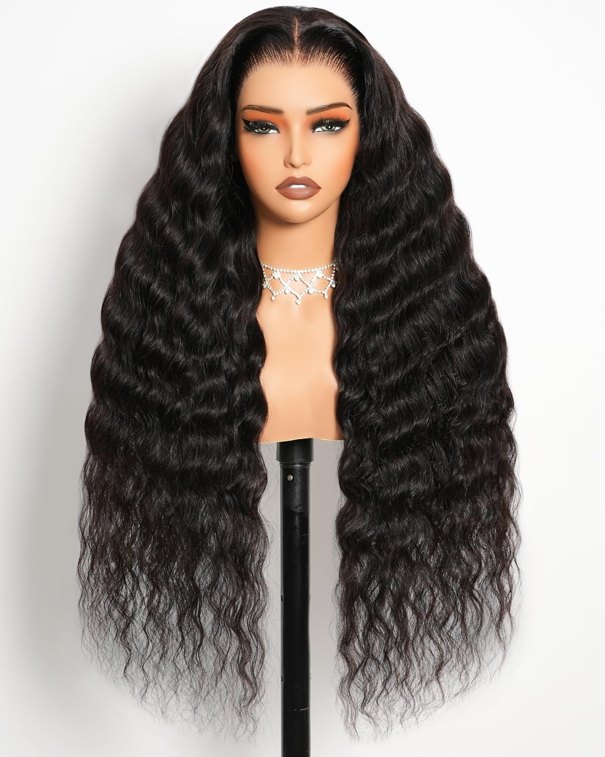 30″ Curly Wave Lace Front Wig – 230% Density, Pre-Plucked, HD Lace Closure for B