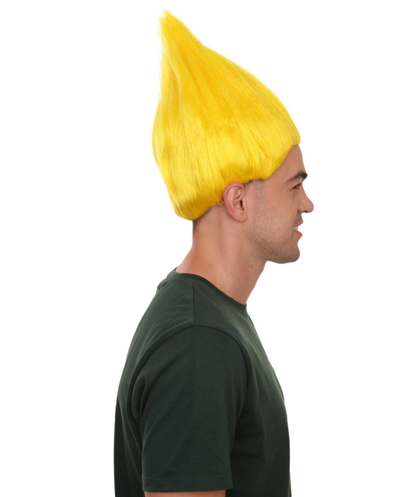 Yellow Straight Wig Cosplay Halloween Party Trolls Neon Hairdo Stand Up,HM-088