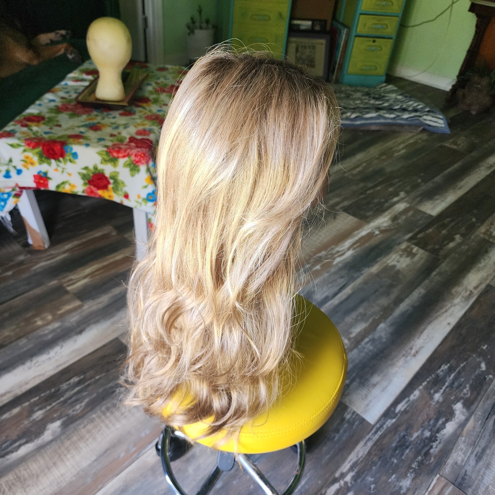 Long Rooted Blonde Synthetic Wig