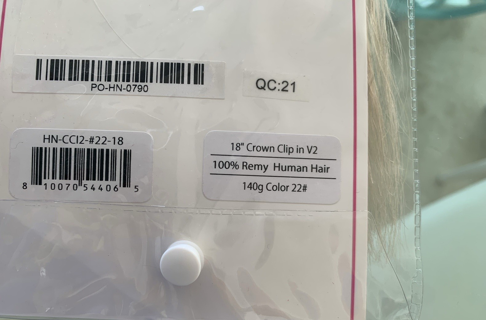 HIDDEN CROWN 18″ CLIP IN LIGHT BEIGE BLONDE HAIR #22 3 EXTENSIONS ORIGINAL NWT