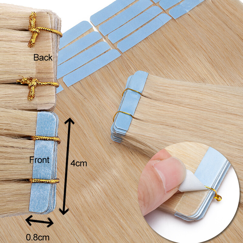 Invisible Tape In Remy Human Hair Extensions Skin Weft Balayage Full Head 150g