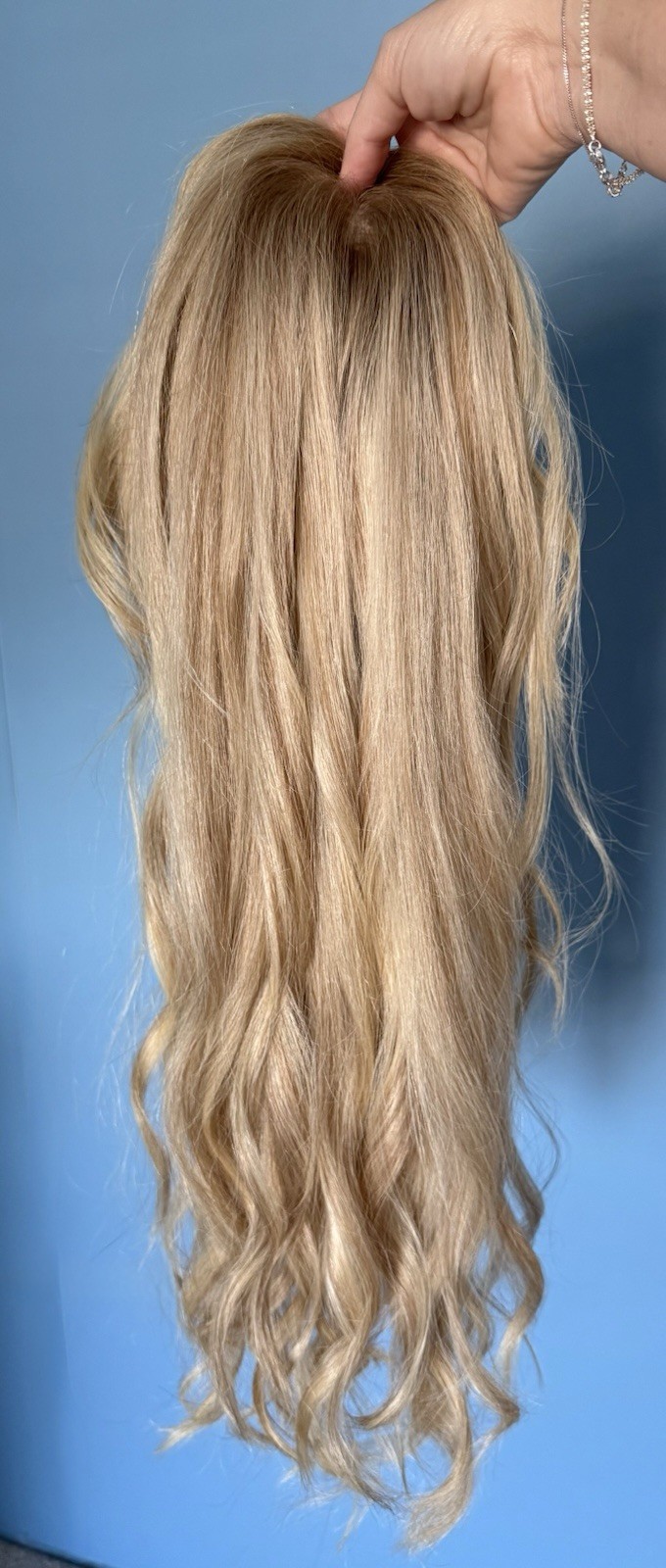 Ethereal Hair Toppers Dimensional Blonde Human Hair Large Base Mermaid 28”Length