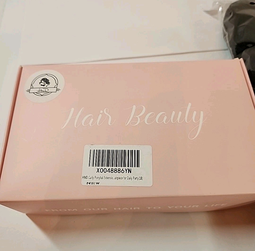 HMD 22″ Wavy Drawstring Ponytail Extension #1B Natural Black Daily Fashion 150g