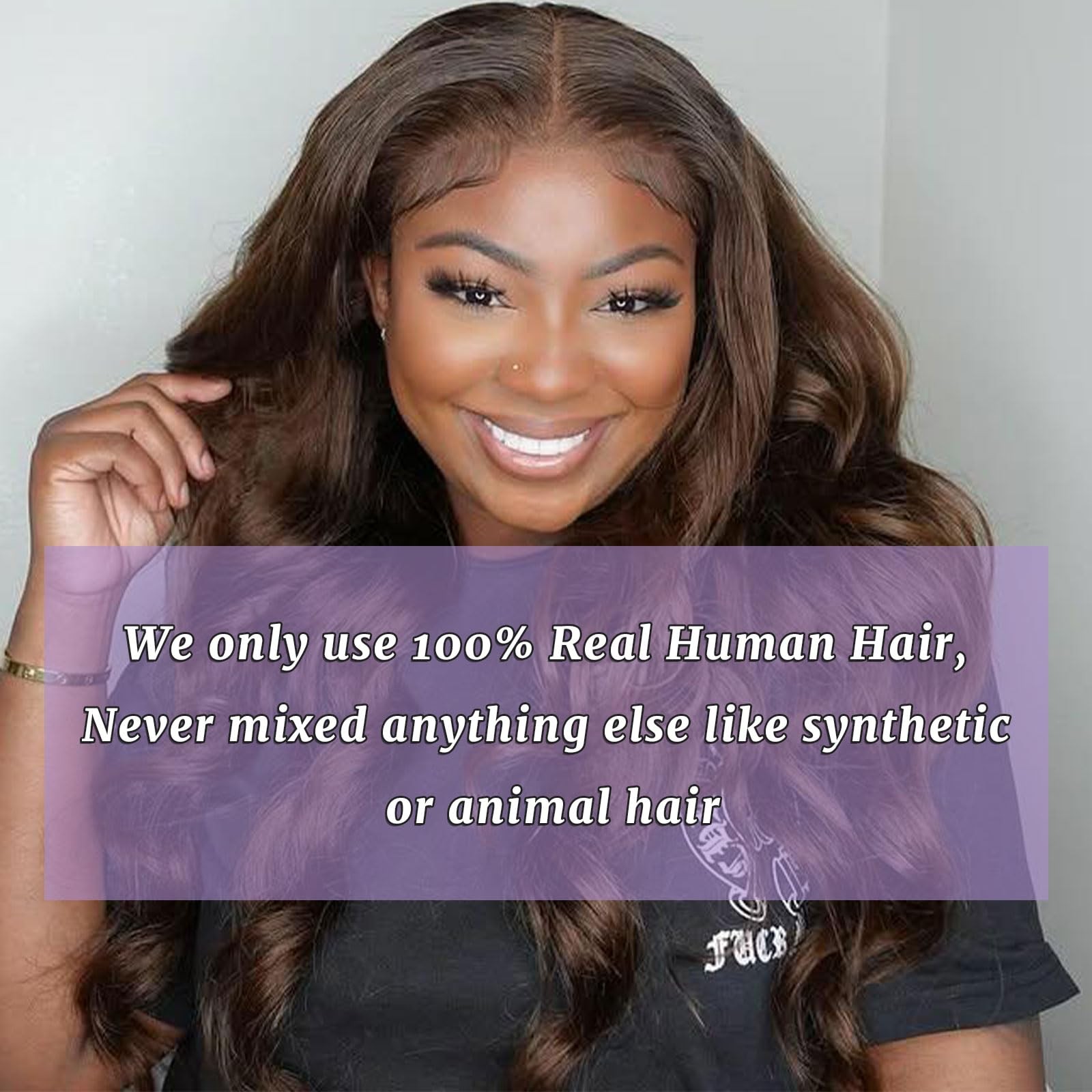 Dsekcain 4 Body Wave Bundles Human Hair Chocolate Brown Color Body Wave Bundle