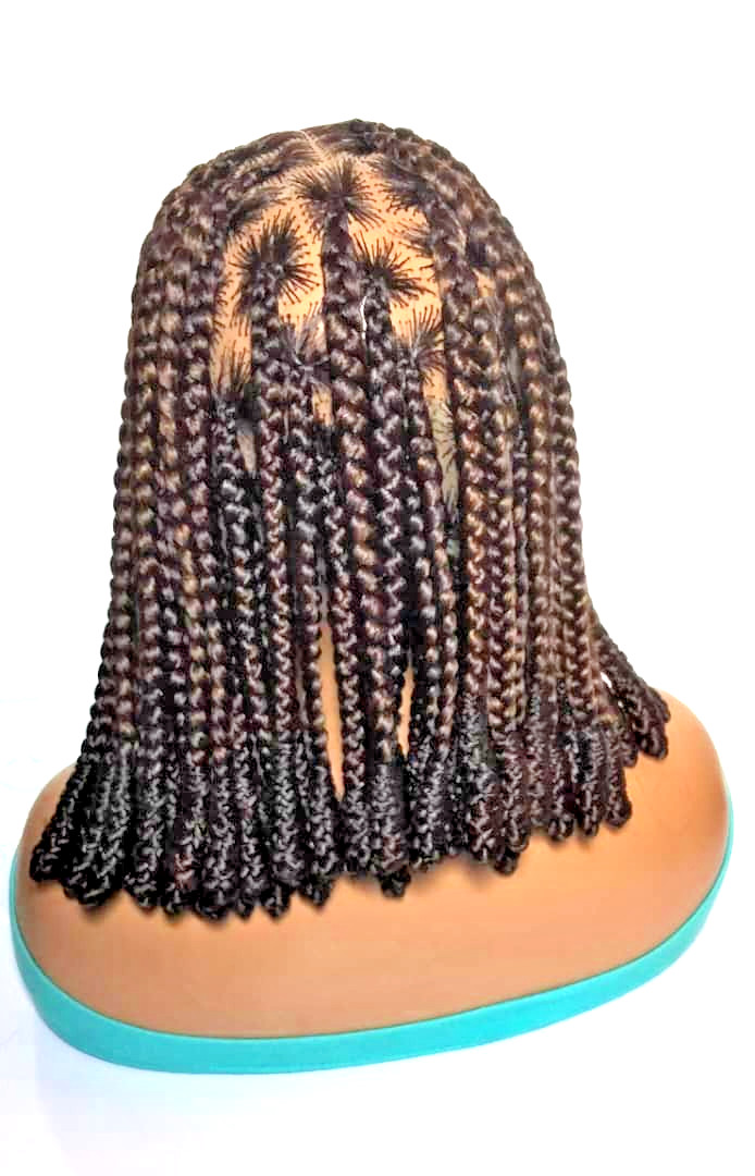 Braided Wig. Large Knotless Braids. Full Lace with Baby Hair. Wrapped Ends