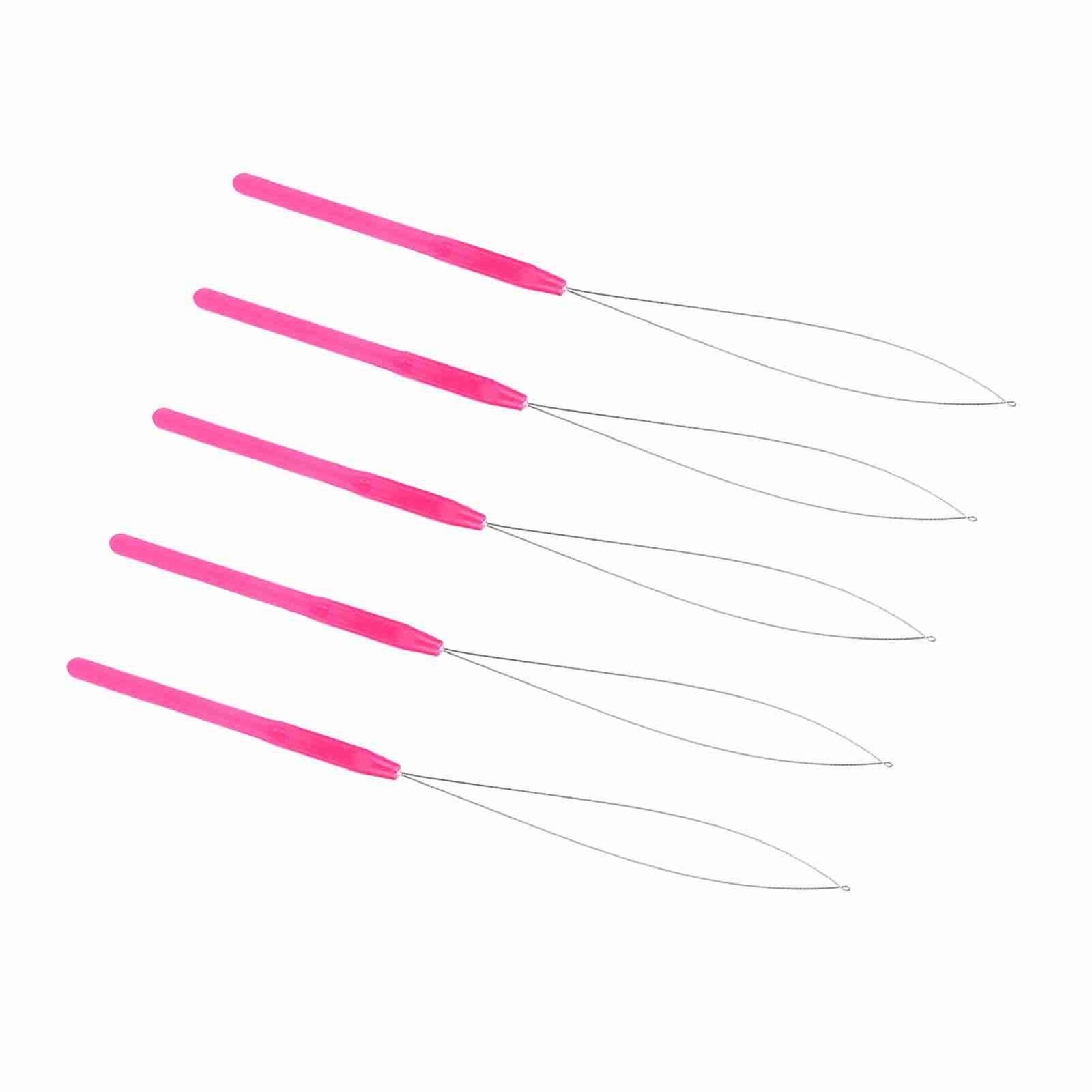 Plastic Handle Pulling Loop Needle Lightweight Hair Extension Tool For Easy