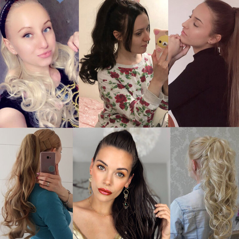 Claw Clip in Ponytail Extension Long Curly Wavy Pony Tail Jaw Hair Extensions US