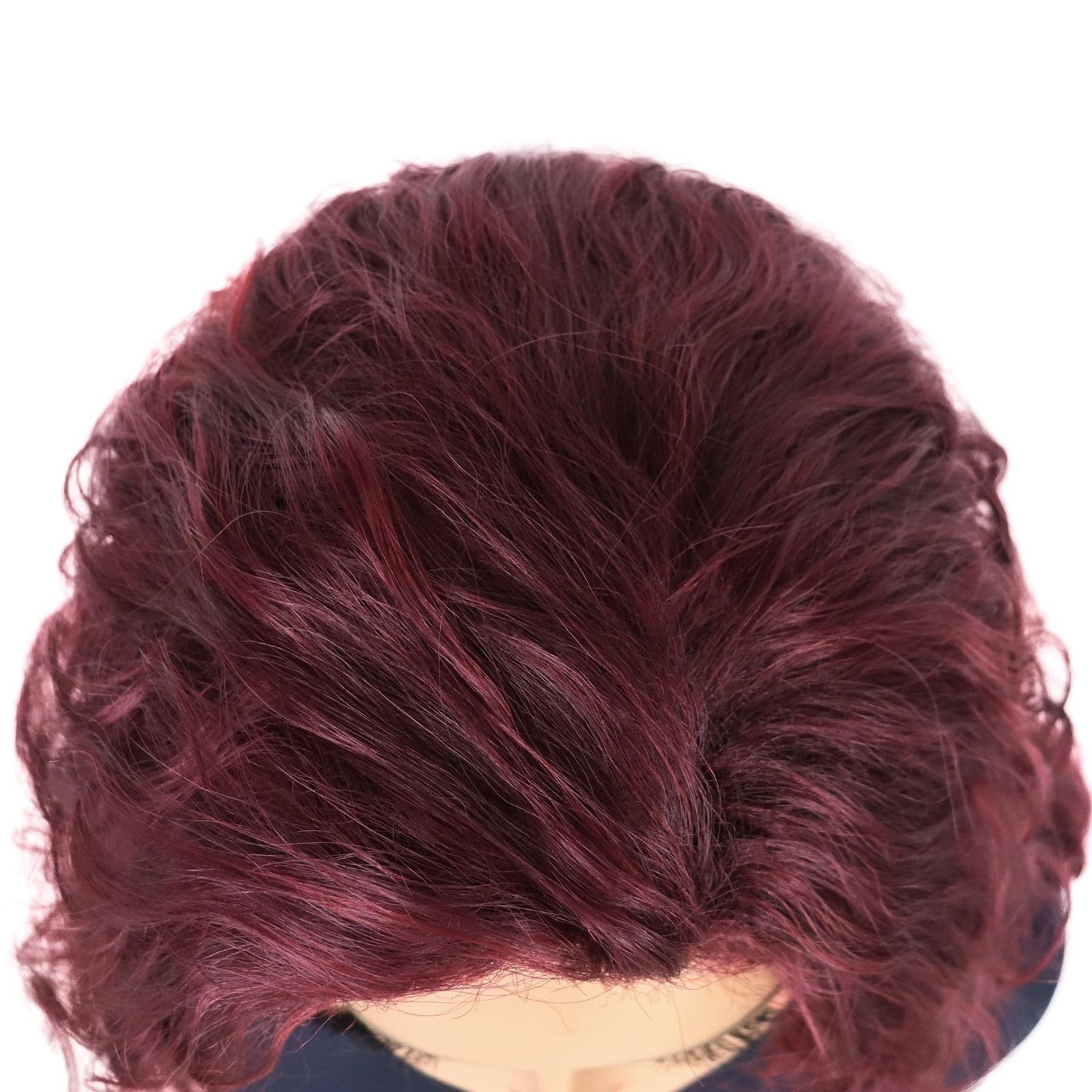 Gnimegil Long Red Curly Wigs For Women Part Burgundy Wig Layered Haircut Fluffy