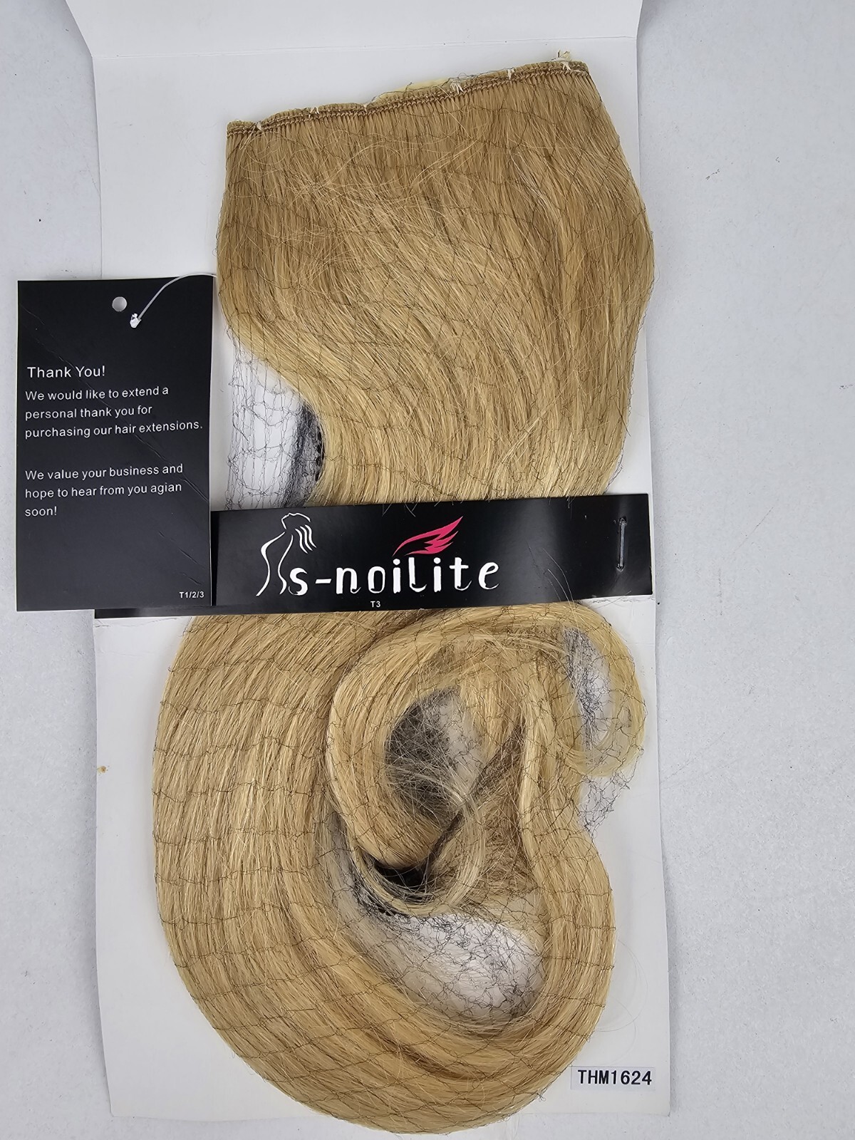 100% Remy Human Hair Extension Clip-in, 16″ #24 Natural Blonde 3/4 Full Head 45g