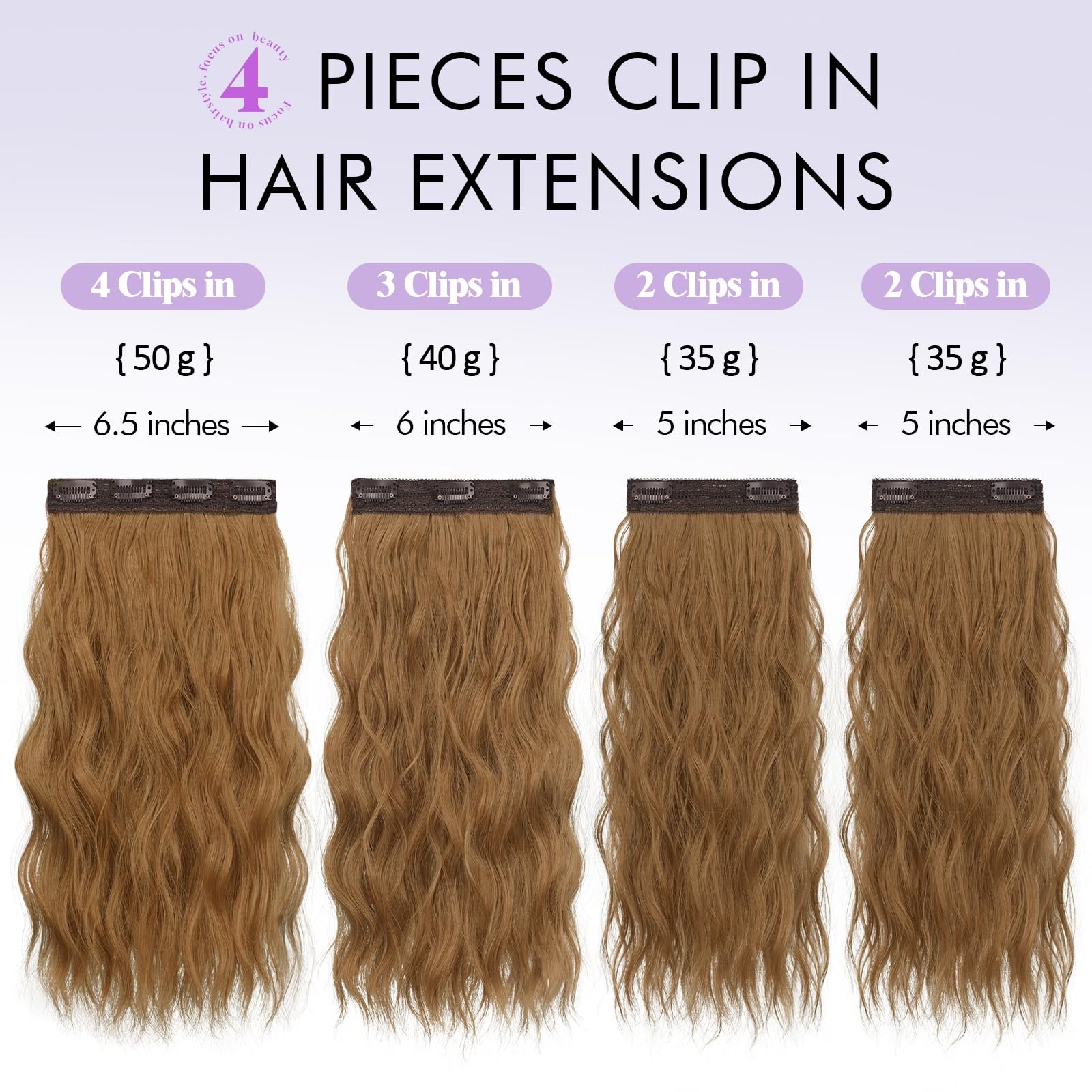 Sofeiyan Light Auburn Hair Extensions 16 Inch Clip In Hair Extensions 4Pcs