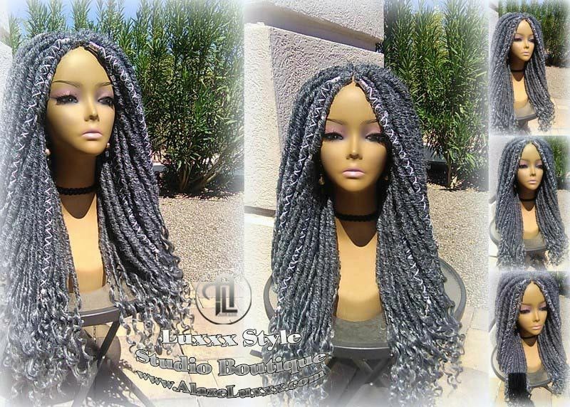 Big Large Platinum Metallic Chrome Hair Gypsy Bohemian Boho Goddess Faux Dread