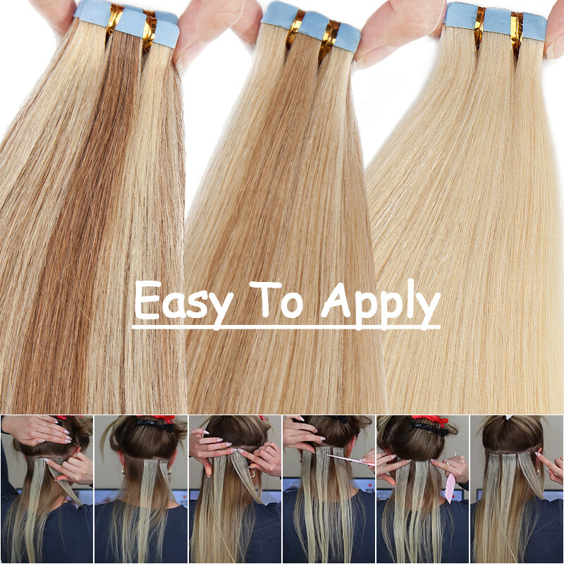 GREY Thick Skin Weft Tape in Real Remy Human Hair Extension Thick Glue CLEARANCE